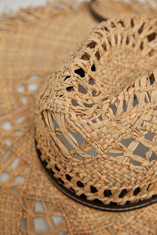 Beige Patterned Hat 4