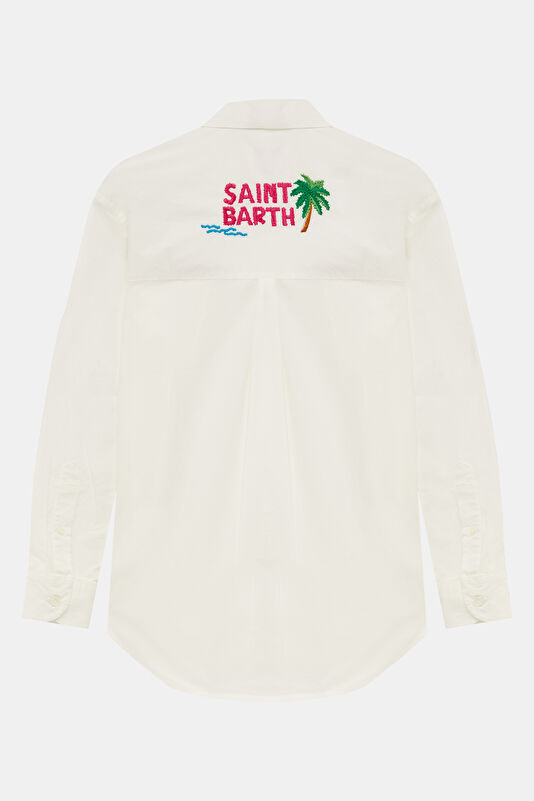 Beyaz Desenli Kadın Gömlek 2