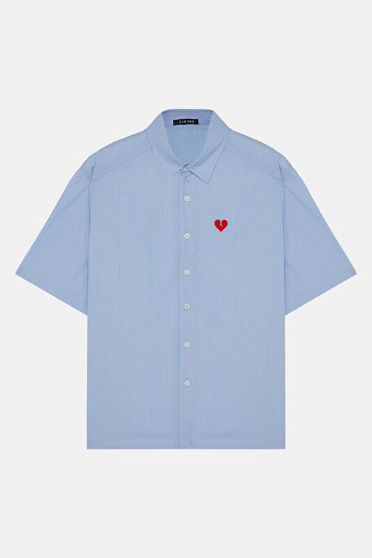 Relax Pattern Blue Shirt