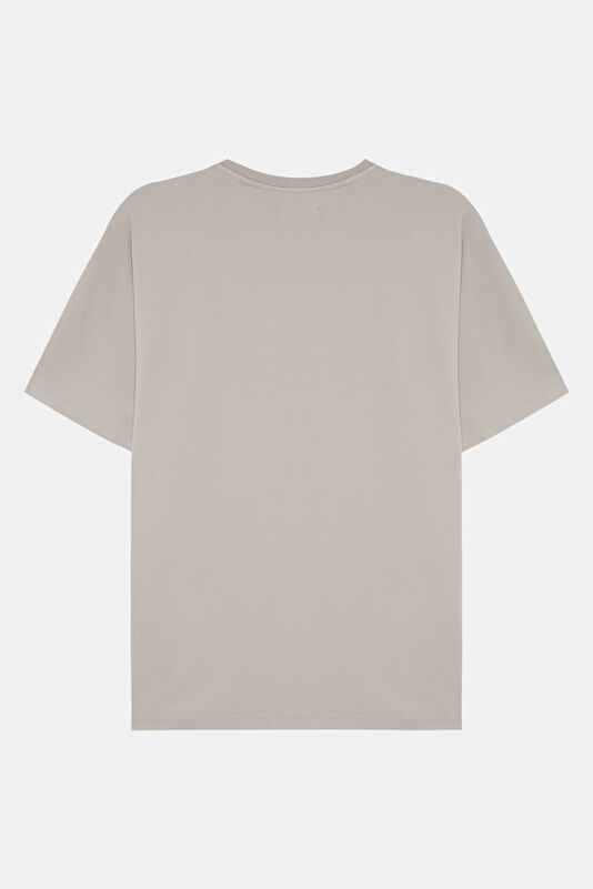 Gri Bisiklet Yaka Erkek T-Shirt 2