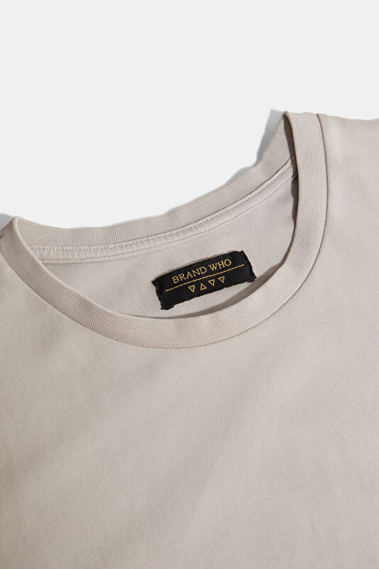 Gri Bisiklet Yaka Erkek T-Shirt 3