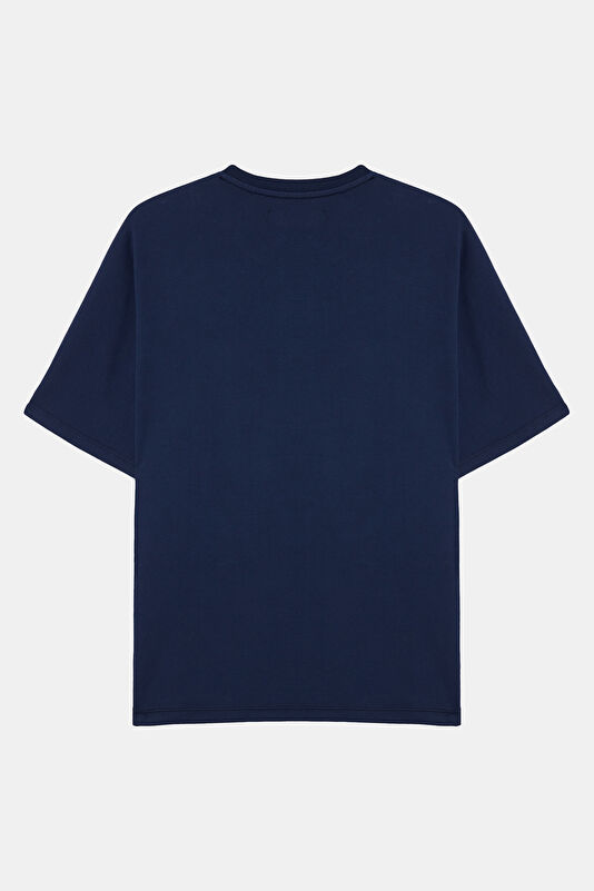 Lacivert Bisiklet Yaka Erkek T-Shirt 4