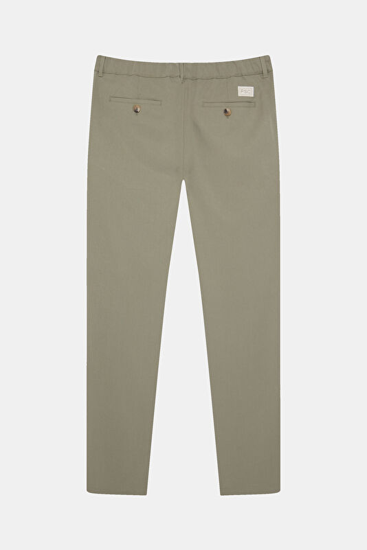 Khaki Lyocell Men's Trousers 4