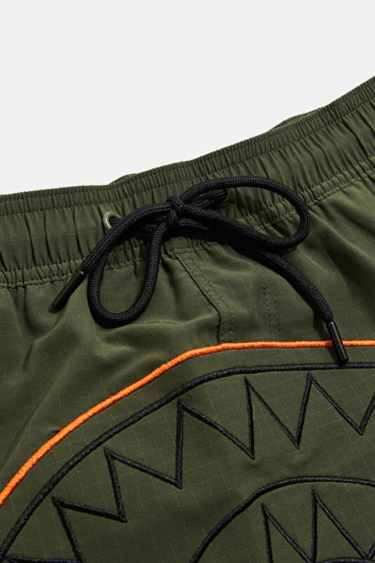 Khaki Design Filled Elastic Swimsuit 3