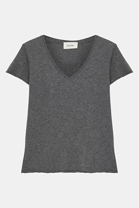 Relax Pattern Anthracite V Neck T-Shirt