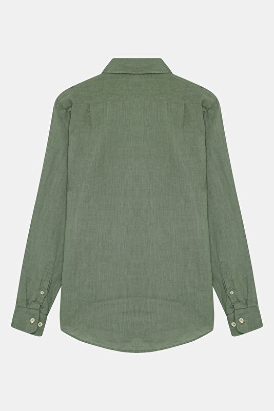 Light Green Linen Men's Shirt 4