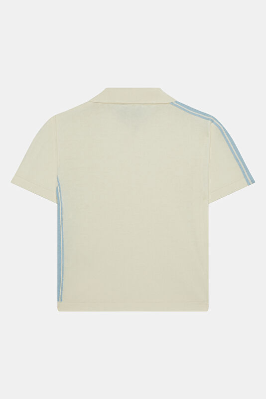Ekru Bisiklet Yaka T-Shirt 2