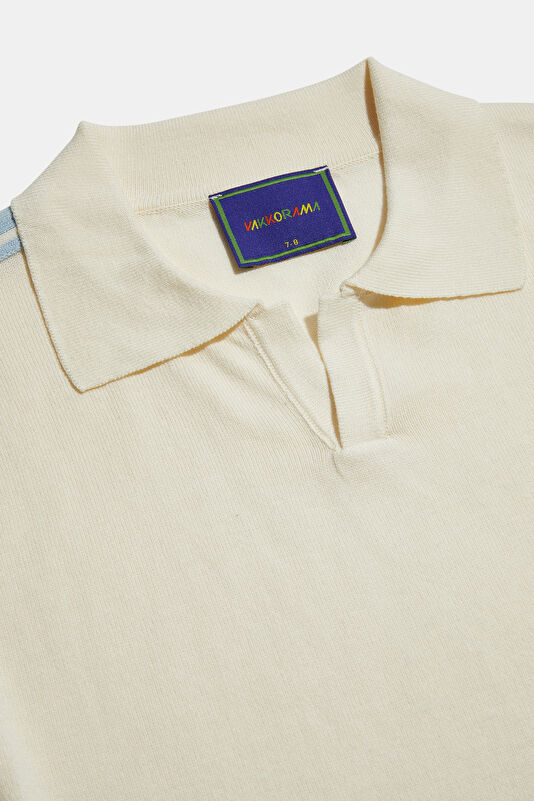 Ekru Bisiklet Yaka T-Shirt 3
