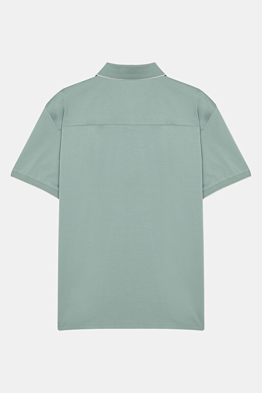 Relax Pattern Mint Polo Neck Shirt 2