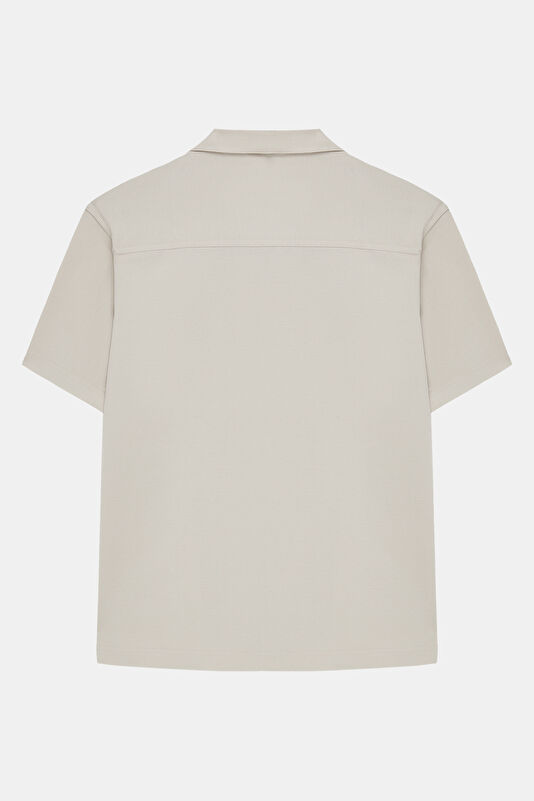 Relax Pattern Cream Resort Collar Shirt 2
