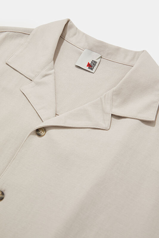 Relax Pattern Cream Resort Collar Shirt 3