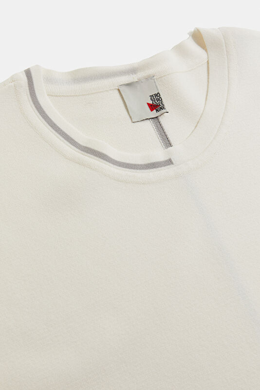 Oversize Ekru Bisiklet Yaka Erkek T-Shirt 3