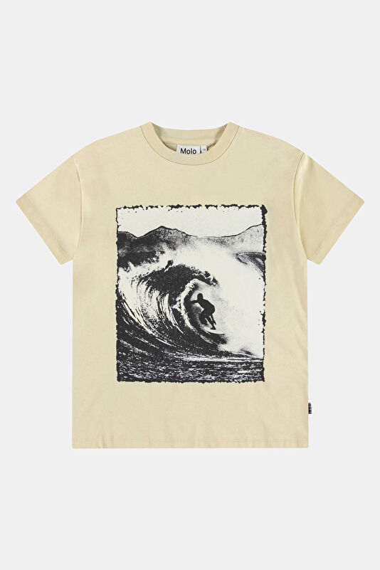 Beige Crew Neck Kids T-Shirt