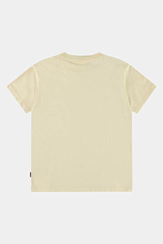 Beige Crew Neck Kids T-Shirt 2