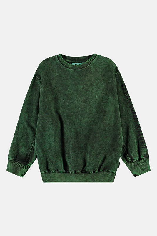 Dark Green Crew Neck Kids Sweatshirt