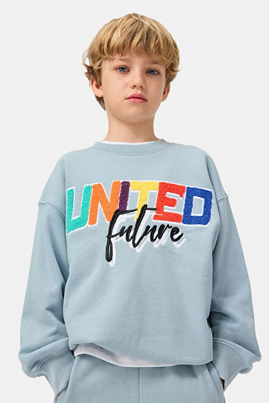 Açık Mavi O Yaka Çocuk Sweatshirt 2