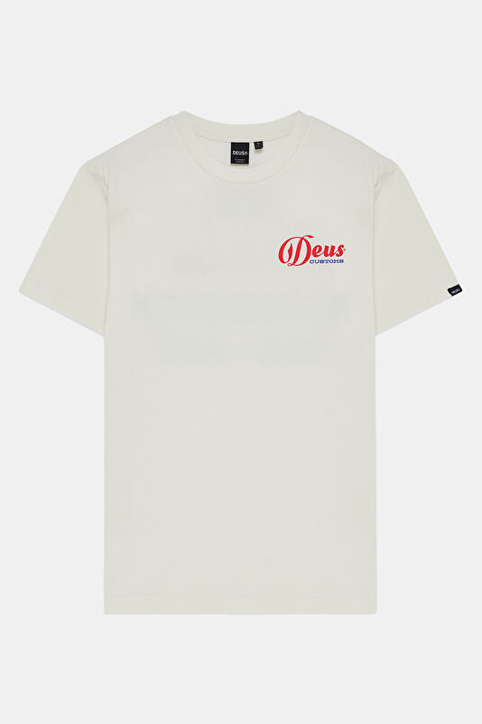 Relax Fit White Bicycle Collar Printed Tshirt