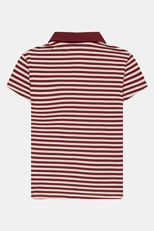 Kırmızı Polo Yaka Kadın T-Shirt 2