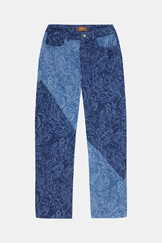 Blue Straight Leg Women's Trousers