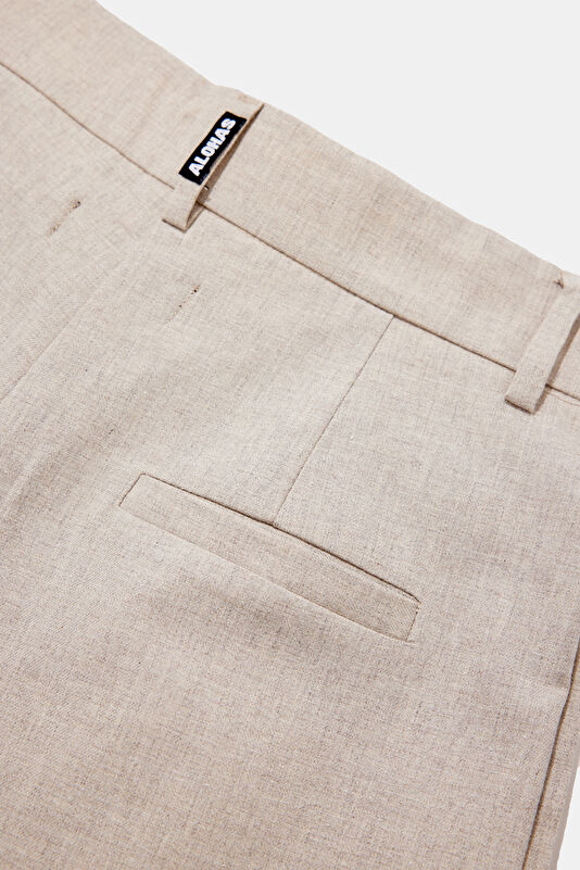 Krem Wide Leg Kadın Pantolon 4