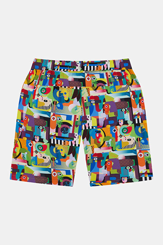 Multicolored Patterned Elastic Swimsuit 2