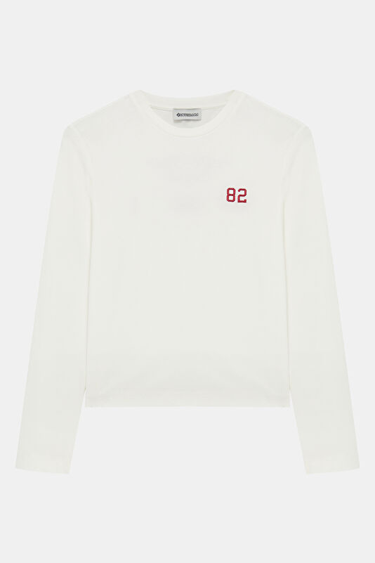 Off-white crew neck printed women's T-shirt