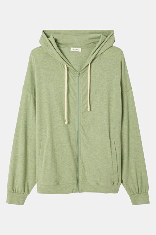 Haki Kapuşonlu Kadın Sweatshirt