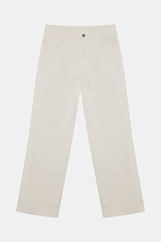 Ecru Straight Leg Women's Trousers