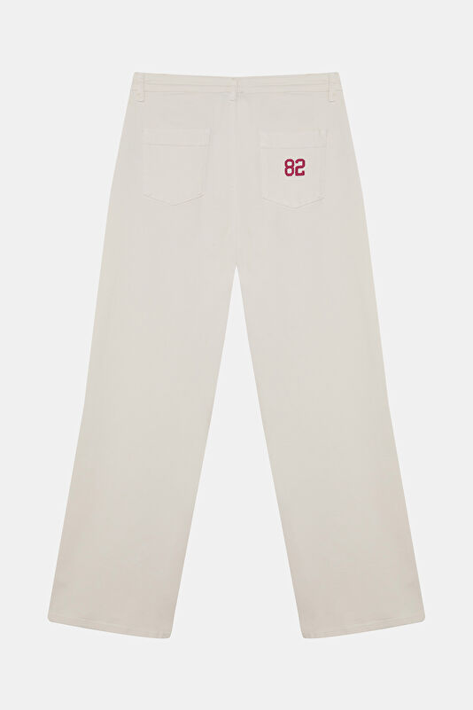 Ecru Straight Leg Women's Trousers 2