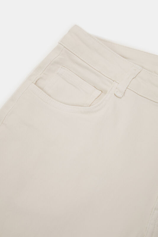 Ecru Straight Leg Women's Trousers 4