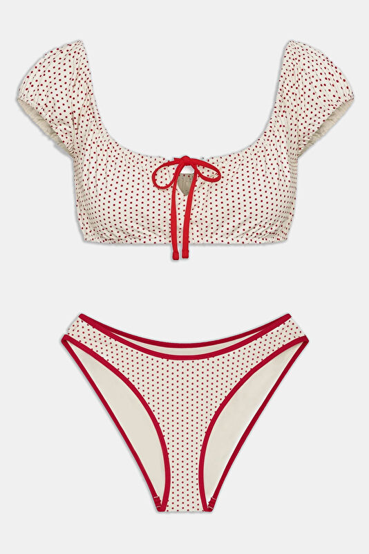 Bella Hadid White Lace-Up Bikini
