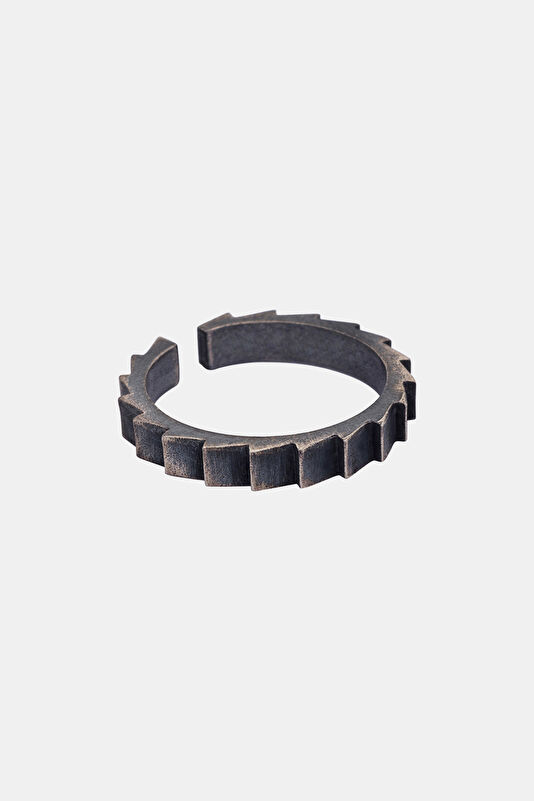 Oxidized Ladder Silver Colored Ring