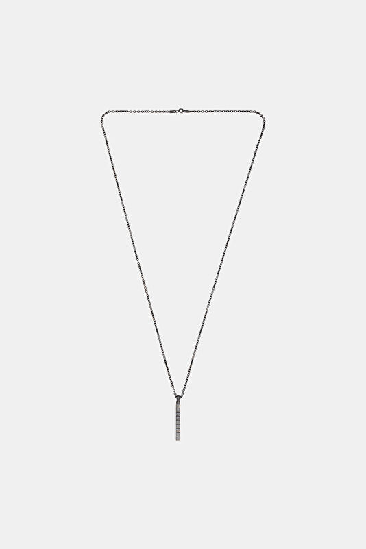 Oxidized Ladder Silver Colored Necklace