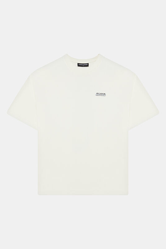 Relax Fit Ecru Bicycle Collar Printed Tshirt