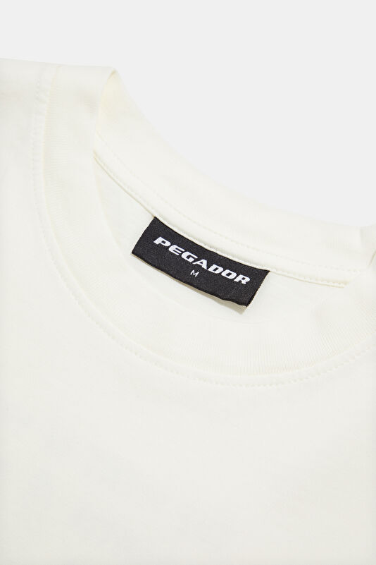 Relax Fit Ecru Bicycle Collar Printed Tshirt 3