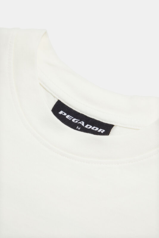 Relax Fit Ecru Bicycle Collar Printed Tshirt 3