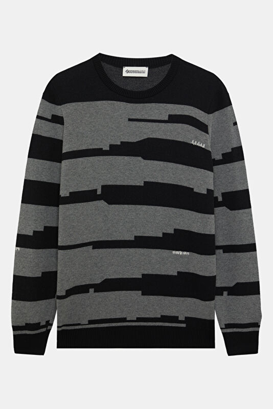 Black Knitted Modal Men's Sweater