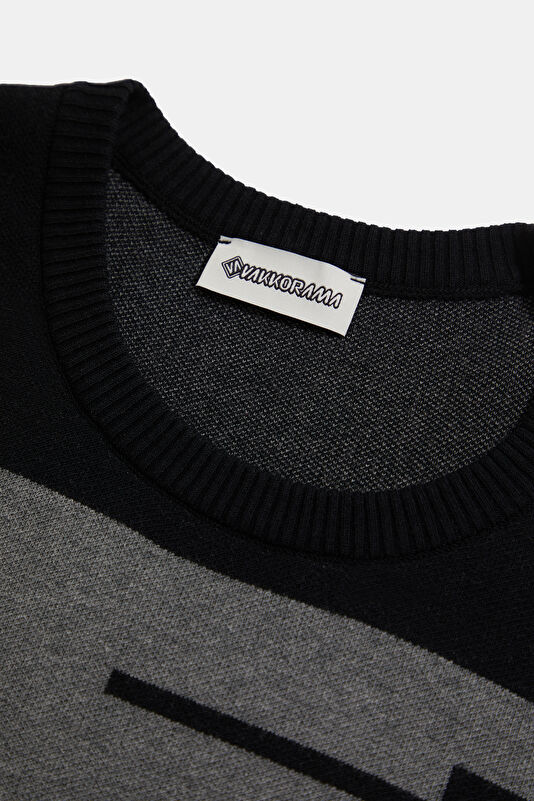Black Knitted Modal Men's Sweater 3