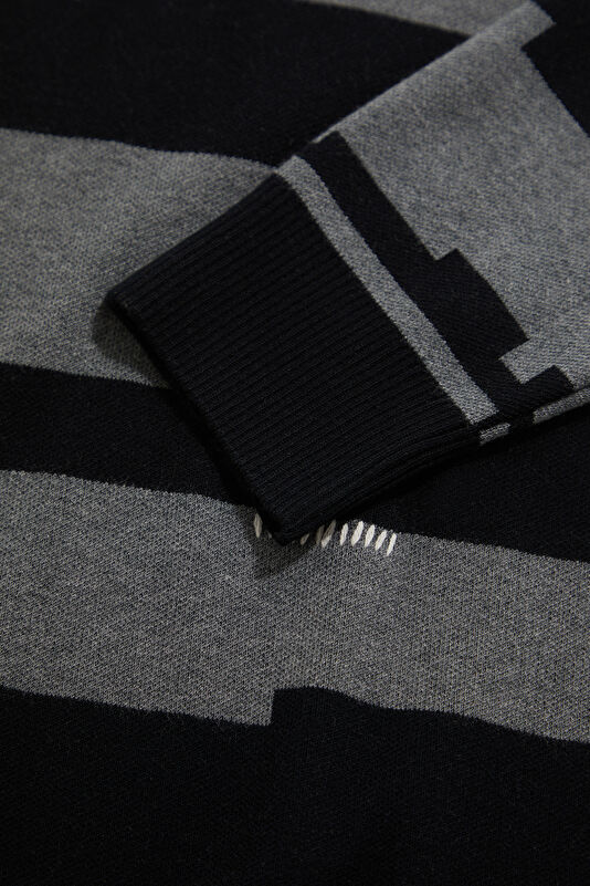 Black Knitted Modal Men's Sweater 4