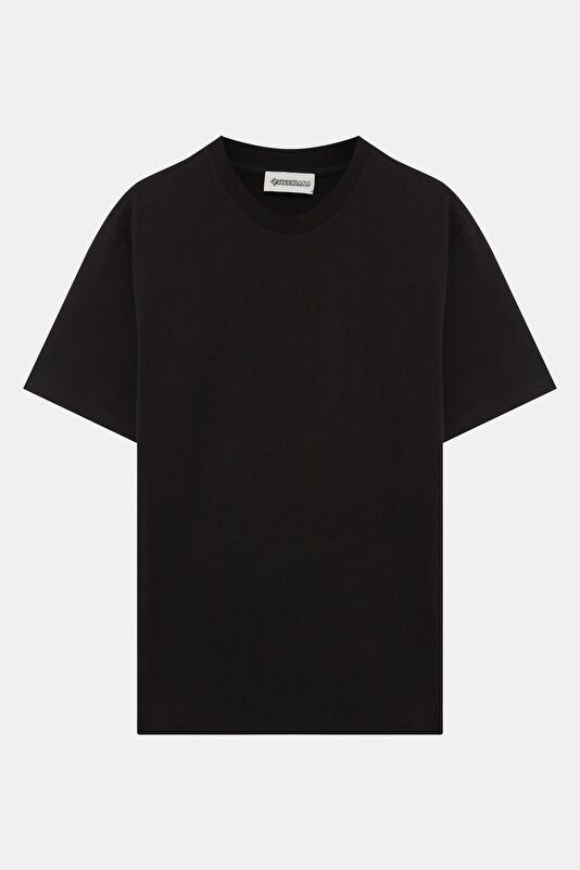 Black Crew Neck Printed Men's T-Shirt