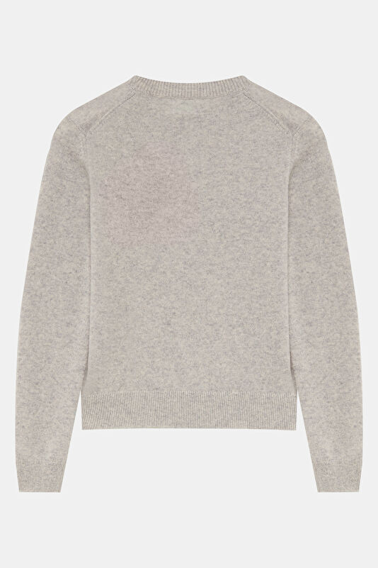 Gray Melange Cashmere Women's Sweater 2