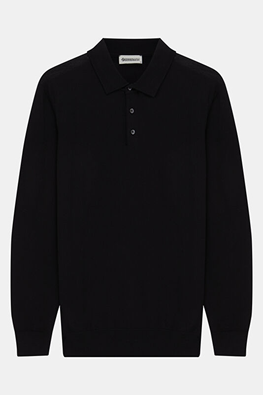 Black Wool Knit Men's Sweater