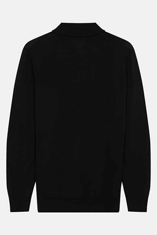 Black Wool Knit Men's Sweater 2