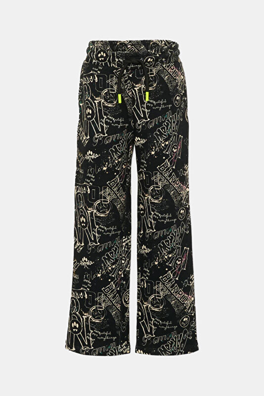 Black Straight Cut Sports Trousers