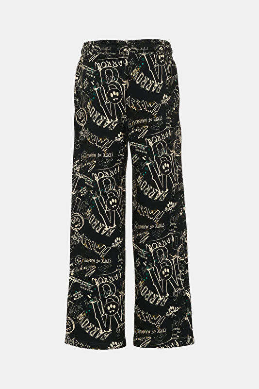 Black Straight Cut Sports Trousers 2