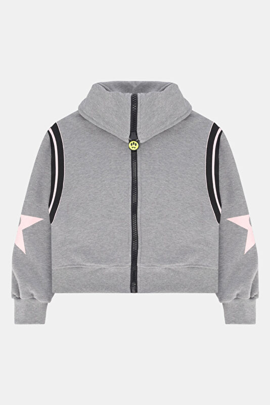 Gray Melange Hoodie Sweatshirt