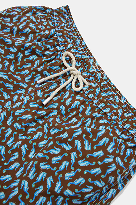 Brown Design Filled Elastic Swimsuit 3