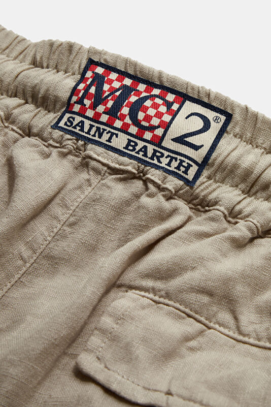 Beige Pipe Leg Pants 4