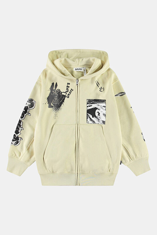 Bej Kapuşonlu Çocuk Sweatshirt