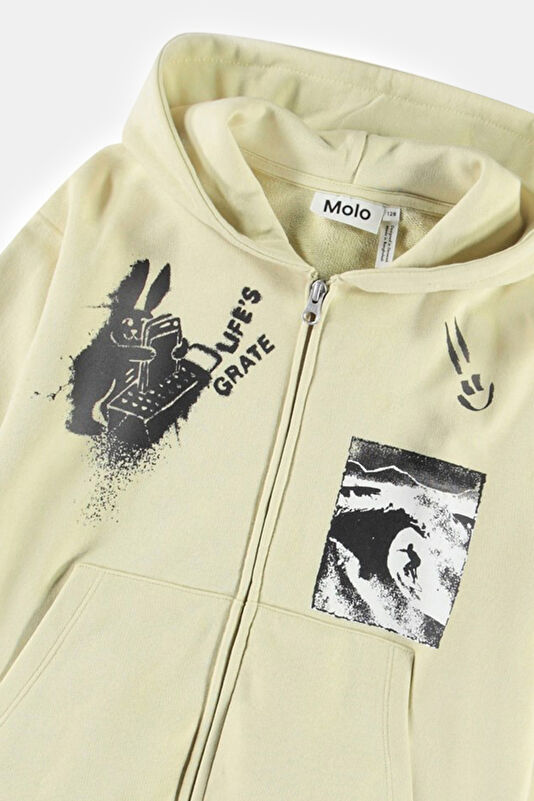 Bej Kapuşonlu Çocuk Sweatshirt 4